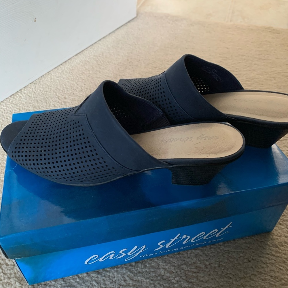 COPY - Navy Blue Easy Street Sandal